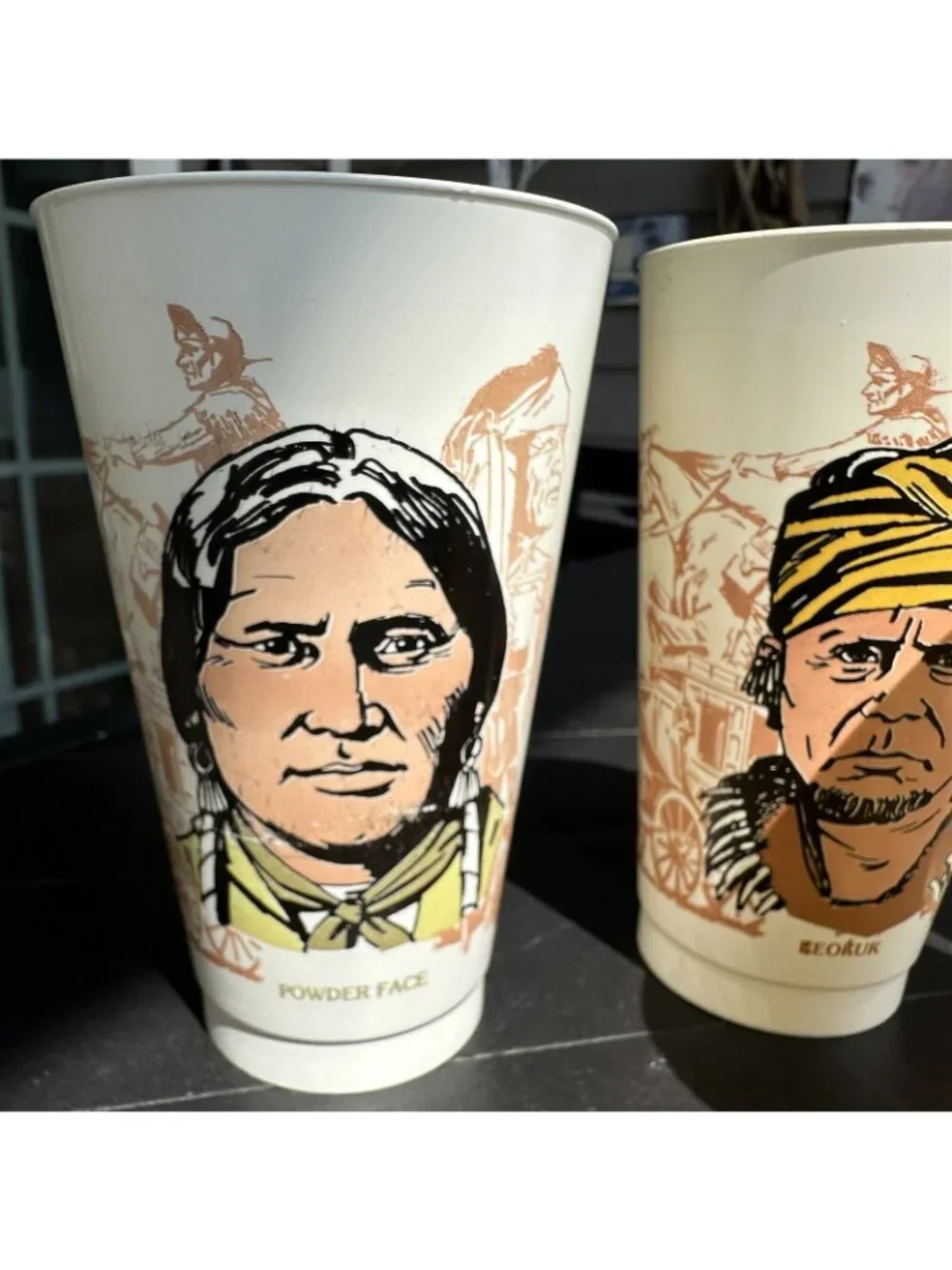 VINTAGE 1970S SLURPEE CUPS WILD WEST CHIEFS CALAMITY JANE LOT OF 6